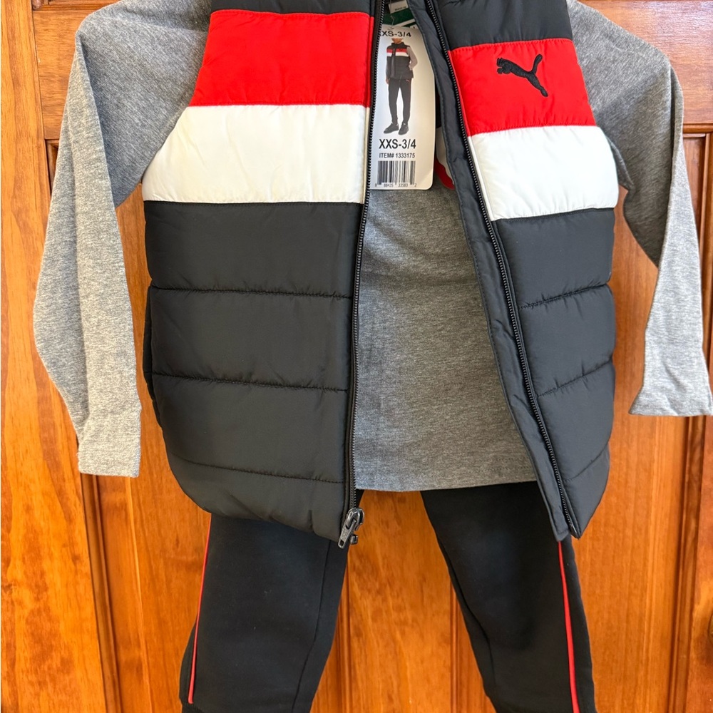 Puma Black and Red Joggers Comfortable Sweatpants